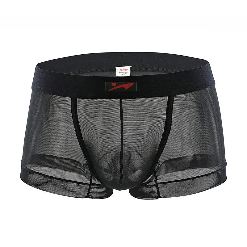 

Mesh Transparent Boxers for Men Sexy Mid-rise U-convex Pouch Sheer Underwear