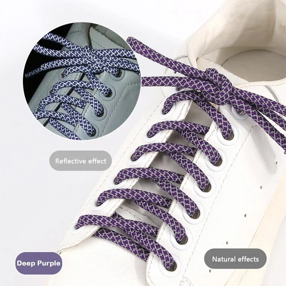 

Reflective Reflective Sneaker Shoestrings Fluorescent Colorful Round Polyester Shoe Rope Polyester Round