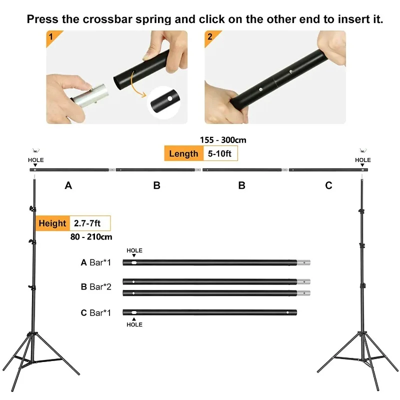 Backdrop Stand Photo Video Studio Background Stand Backdrop Support System Kit Photography Studio Scenery Shelf Frame Light Kit