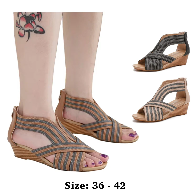 

Женские босоножки на плоской подошве из высококачественной кожи на танкетке и среднем каблуке 5 см, лето 2025 размеры 36 42 повседневная пляжная обувь с открытым носком черный бежевый коричневый