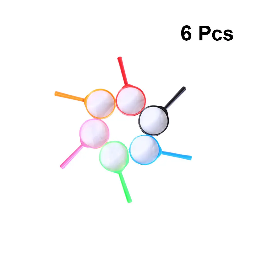6 stücke Farbige Acryl Lupe Kinder Kunststoff Lupe Für Wissenschaft Experimente Stempel Sammeln Lesen Inspektion Werkzeuge