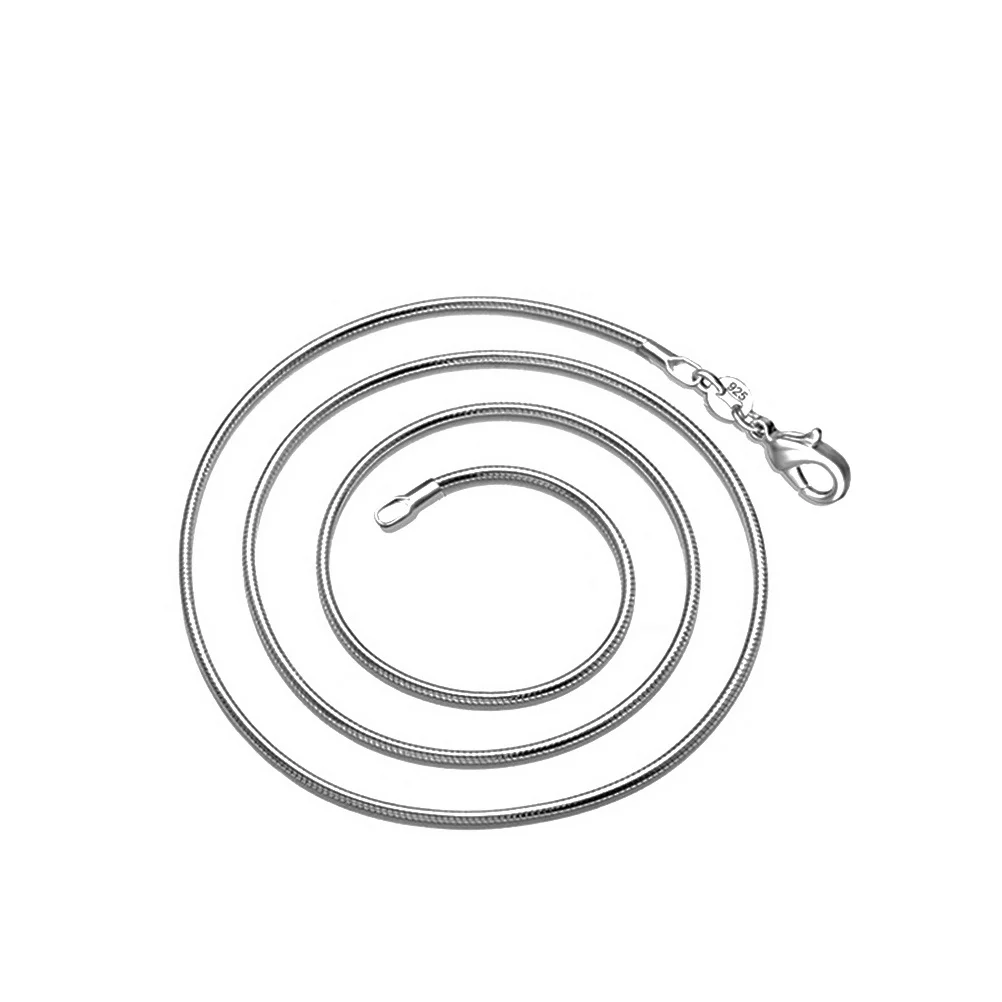 Kalung Rantai Ular 1mm Sempurna 21 inci Berlapis Perak Perhiasan Fashion Pria Wanita Desain Unik Kalung Ular