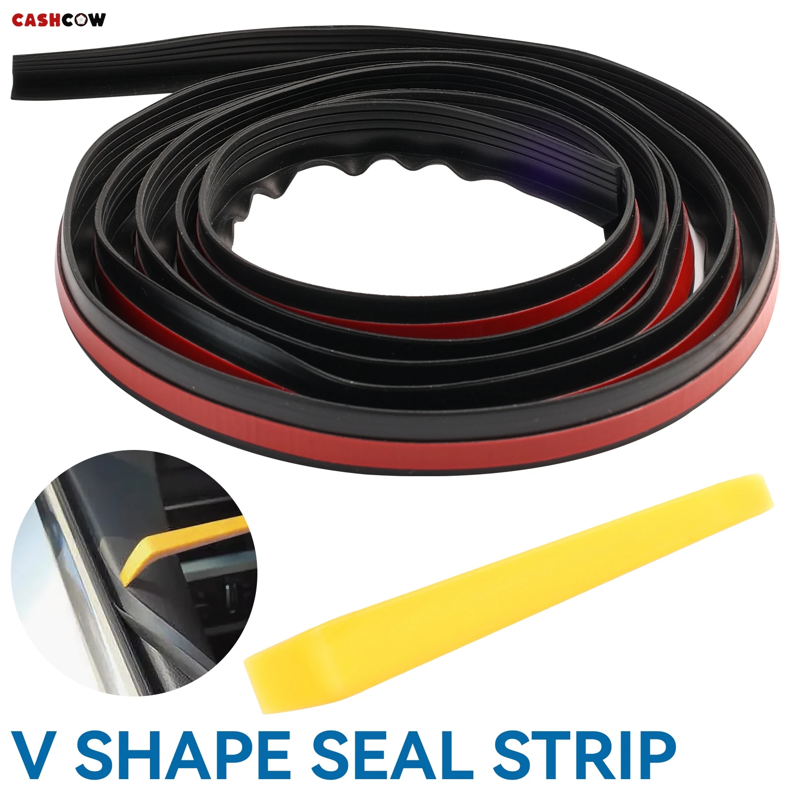 Car Window Seal Strip V Shape Side Door Sealing Strips Auto Rubber Filler Noise Insulation Weatherstrip Sealant Tool Accessories