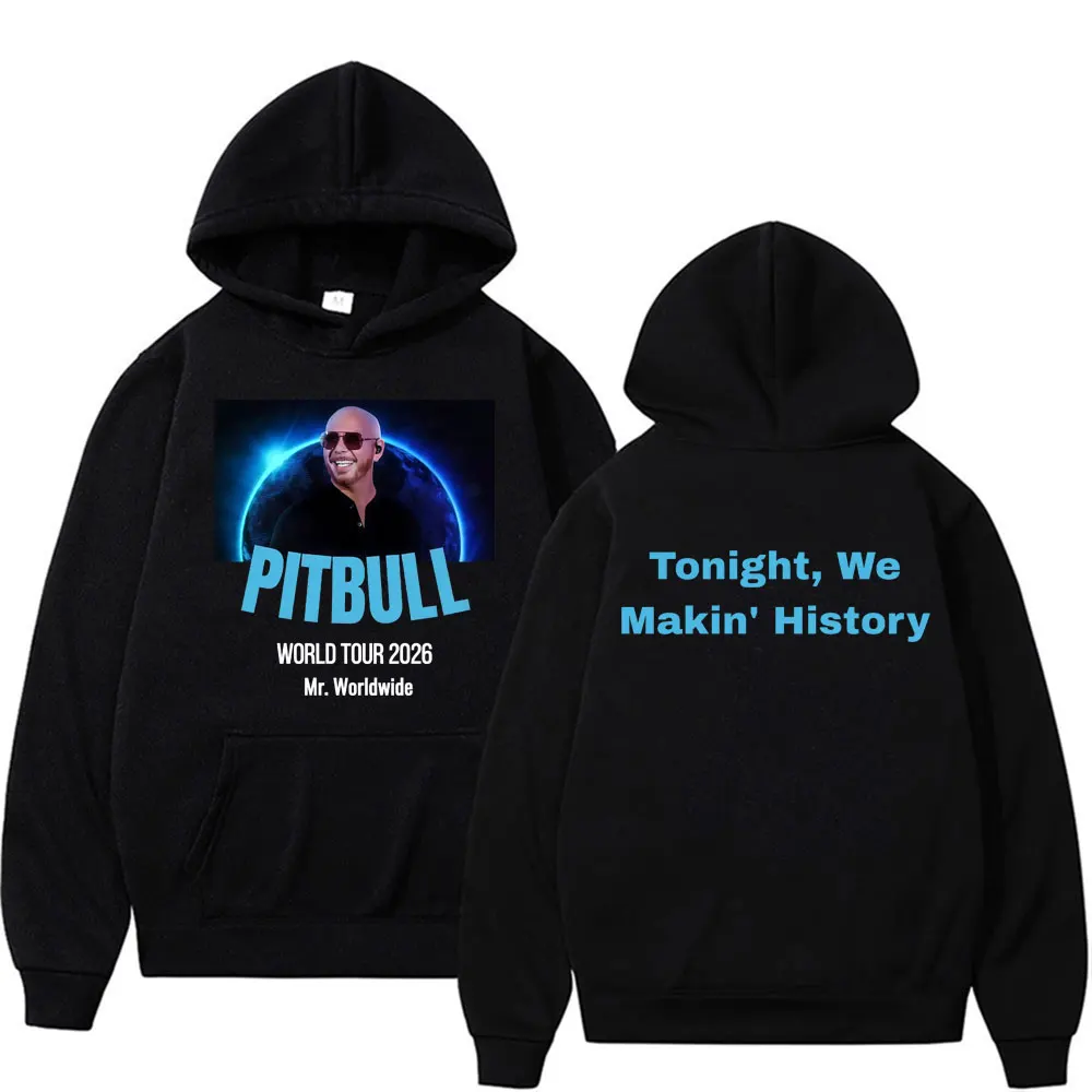 

Pitbull 2026 World Tour I'm Back North America Hoodies Men Clothing Hip Hop High Street Sweatshirt Fashion Casual Cozy Pullovers