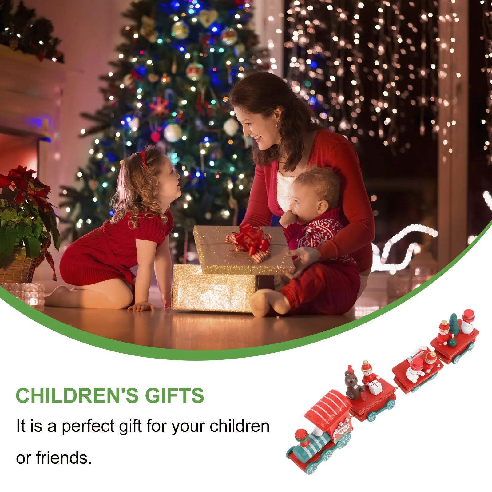 

Christmas Wooden Mini Train Decorative Ornament Colorful Kids Gift Wooden Craft Christmas Tree Kids Train Decoration