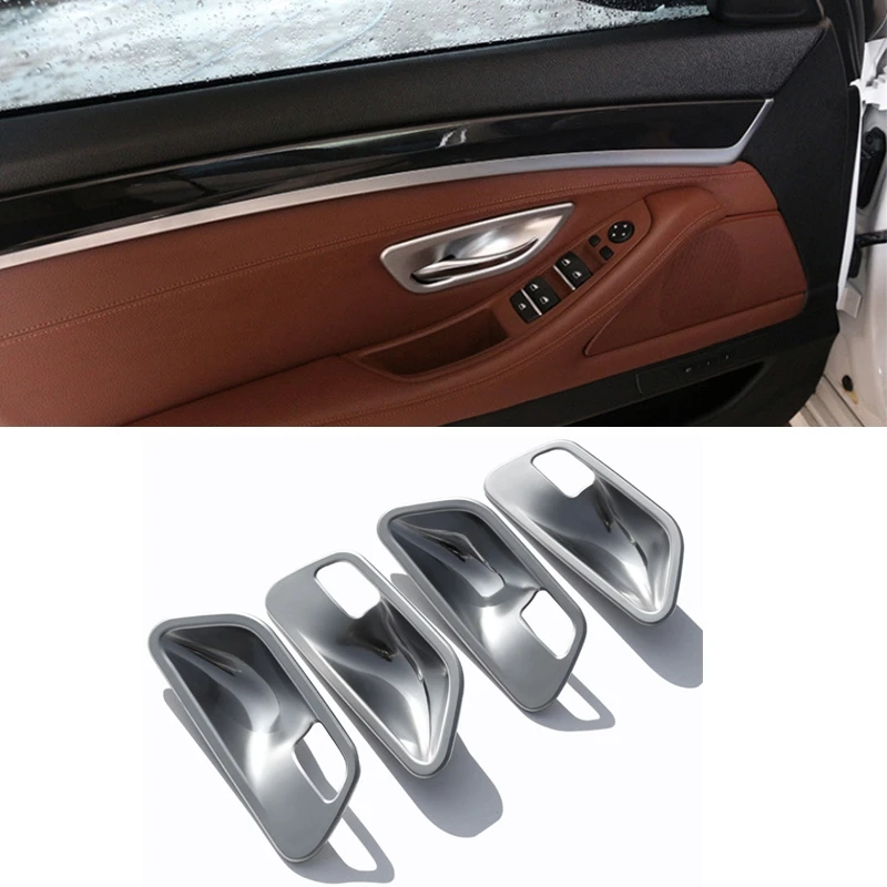 Car Interior Door Handle Bowl Cover Trim For BMW 5 Series F10 F18 520li 528li 525li 2011-2017 Inner Door Bowl Frame 4pcs