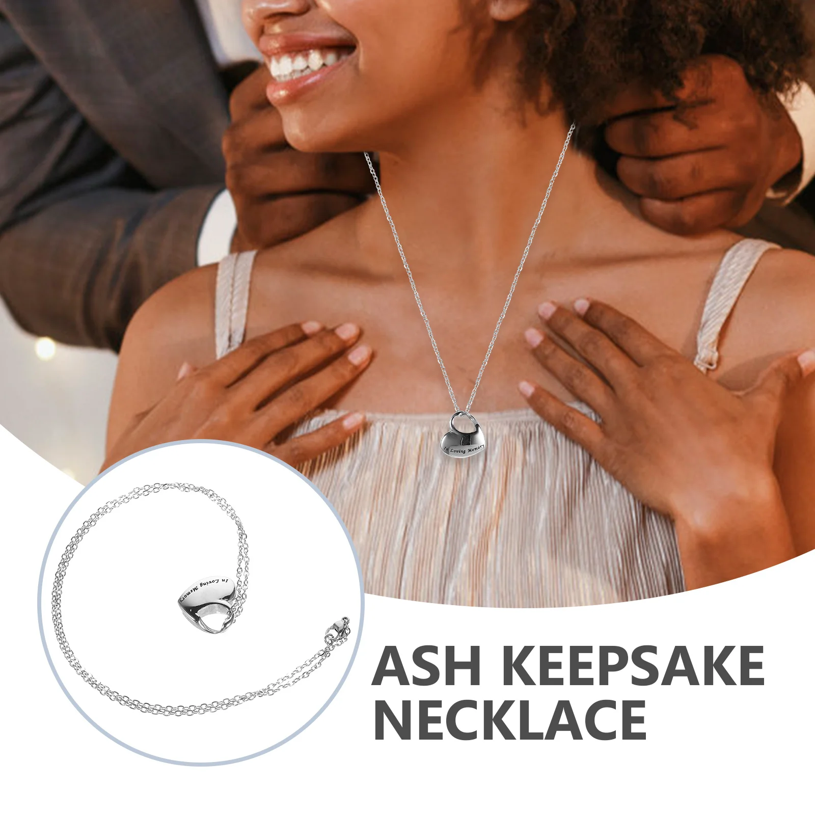 

Urn Necklace for Ashes Pet Memorial Stainless Steel Heart Pendant Keepsake Cremation Jewelry Necklace for Ashes