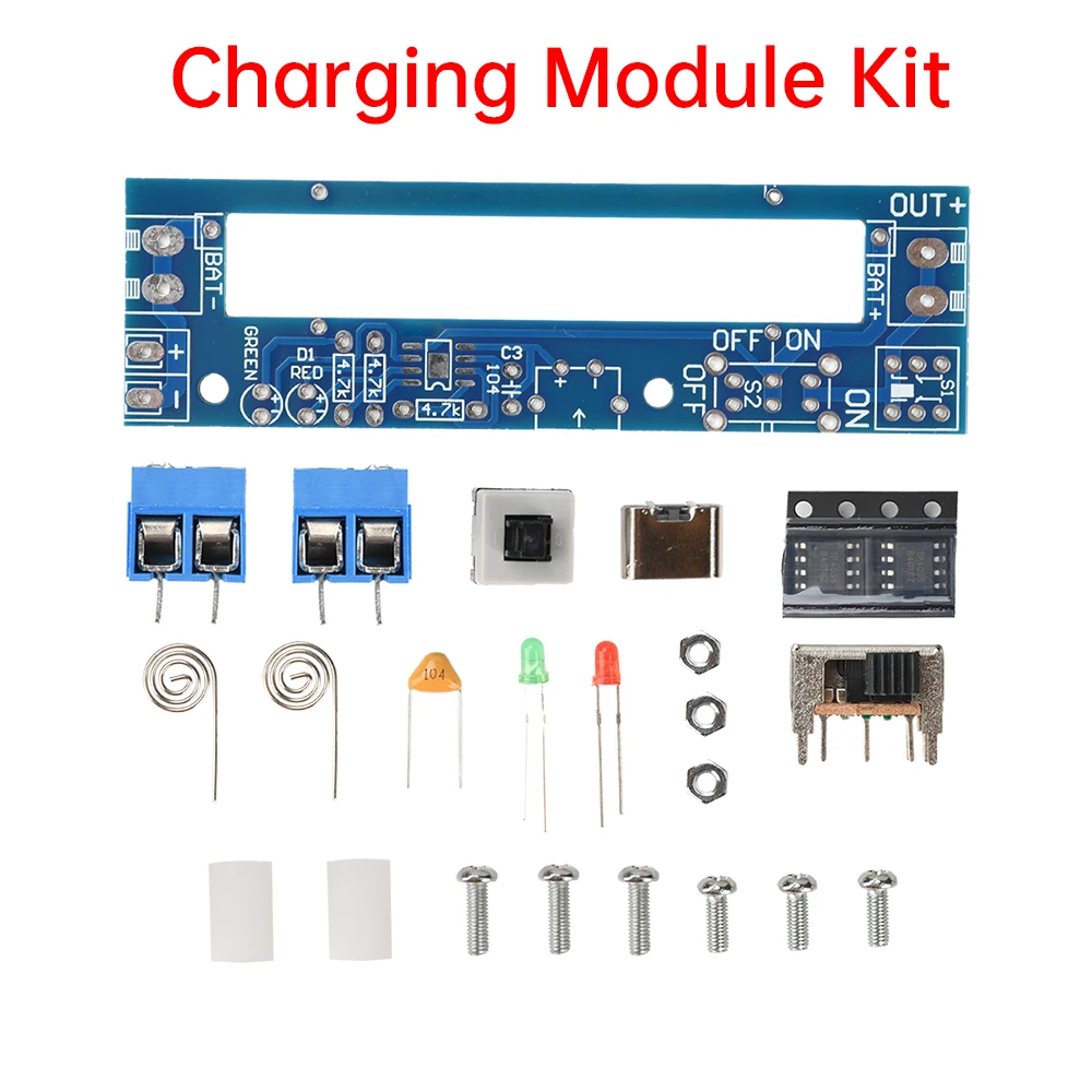 18650 carregador de bateria de lítio energia móvel kit diy carregador de telefone celular tipo-c interface com luz indicadora caixa de bateria diy