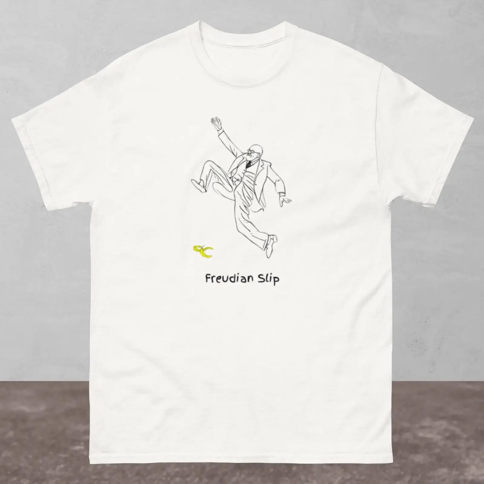 Freudian Slip Funny Banana Peel Tripping T Shirt vintage Washed Casual Top For Everyday Wear Soft Stretched Comfortable