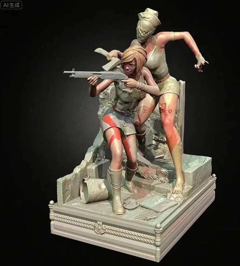 La altura del hombre 38mm 50mm 75mm soldado de resina dominio de Terror incoloro autoassembly TD-7509 /3D