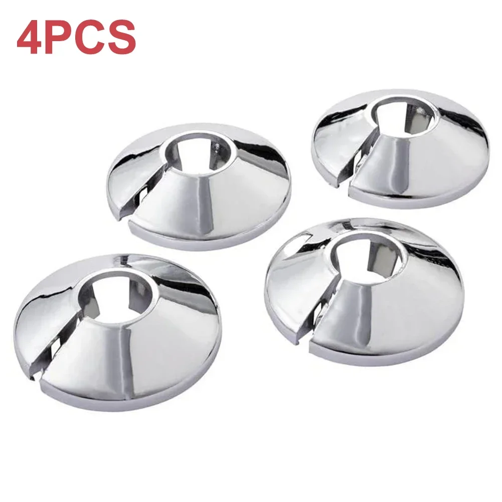 4pcs Pipe Collars 46x15mm PP Radiator Escutcheon Pipe Cover Decoration White/Black/Chrome Plastic Radiator Pipe Covers