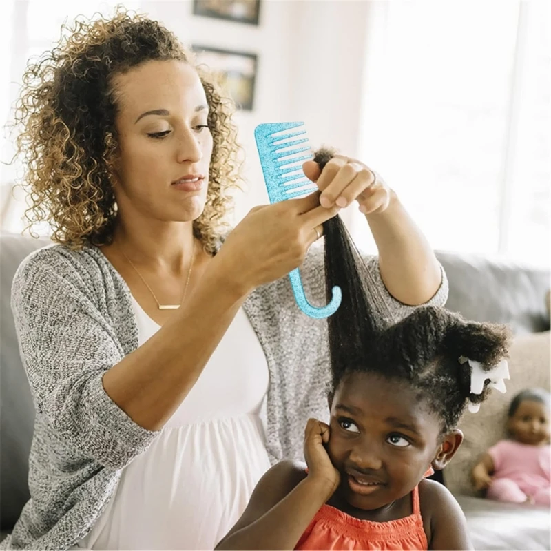 مشط تصفيف الشعر ذو الأسنان العريضة ناعم وسهل لفك تشابك الشعر من أجل تصفيف سهل من دروبشيبينغ