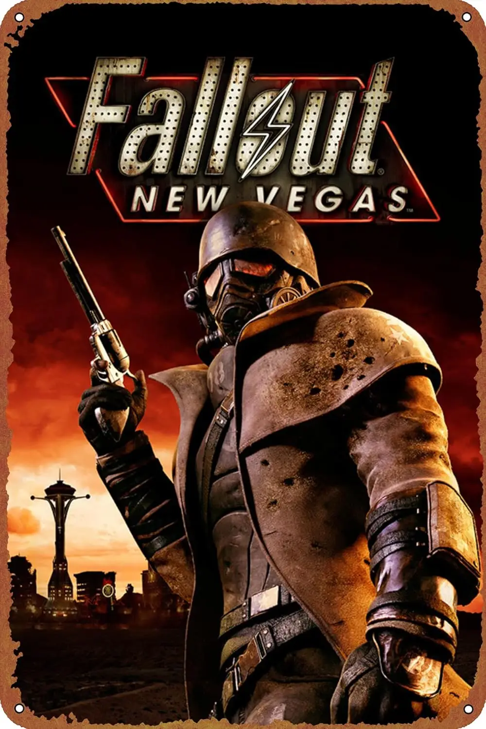 1 PCS,Fallout New Vegas Game Poster Vintage Style Metal Sign Game Tin Sign 8x12 inch