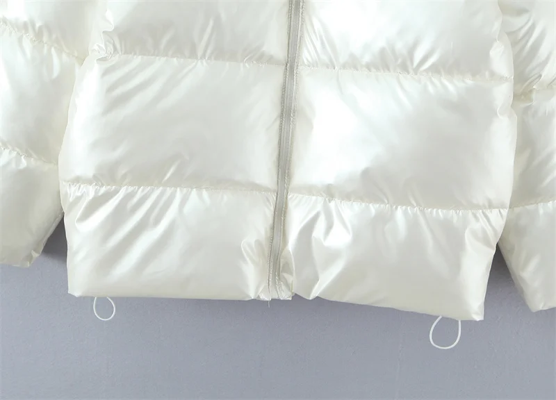 レディースジャケット 2025 冬新作 パールホワイト 長袖 ルーズ スタンドカラー フード付き 暖かいコットンコート カジュアルファッション