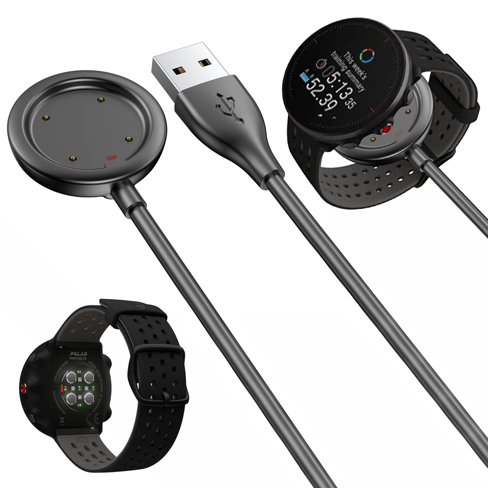 

Запасная зарядная док-станция (3,3 фута) с USB-кабелем для POLAR Vantage V/Vantage M/POLAR GRIT X/Ignite