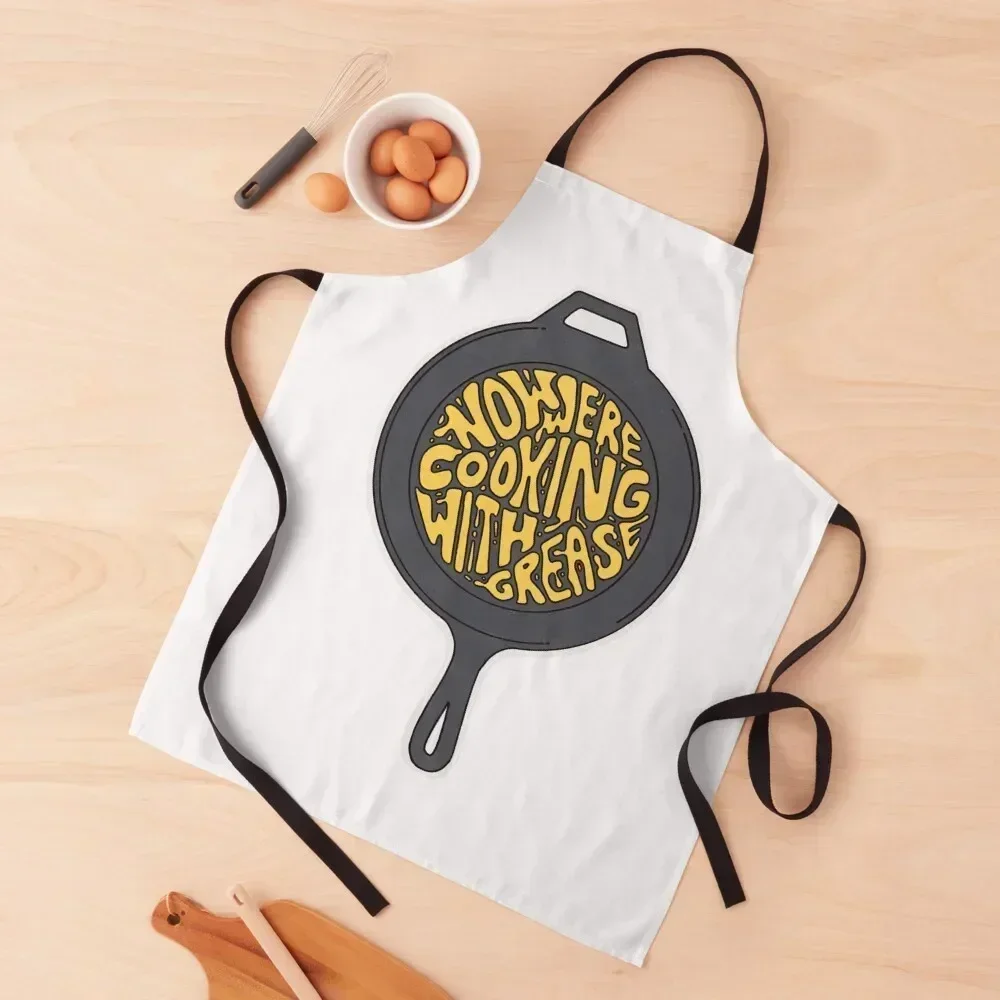

Now We're Cooking with Grease Apron chef for man For Woman Waterproof Kitchen Woman For Hairdresser Apron