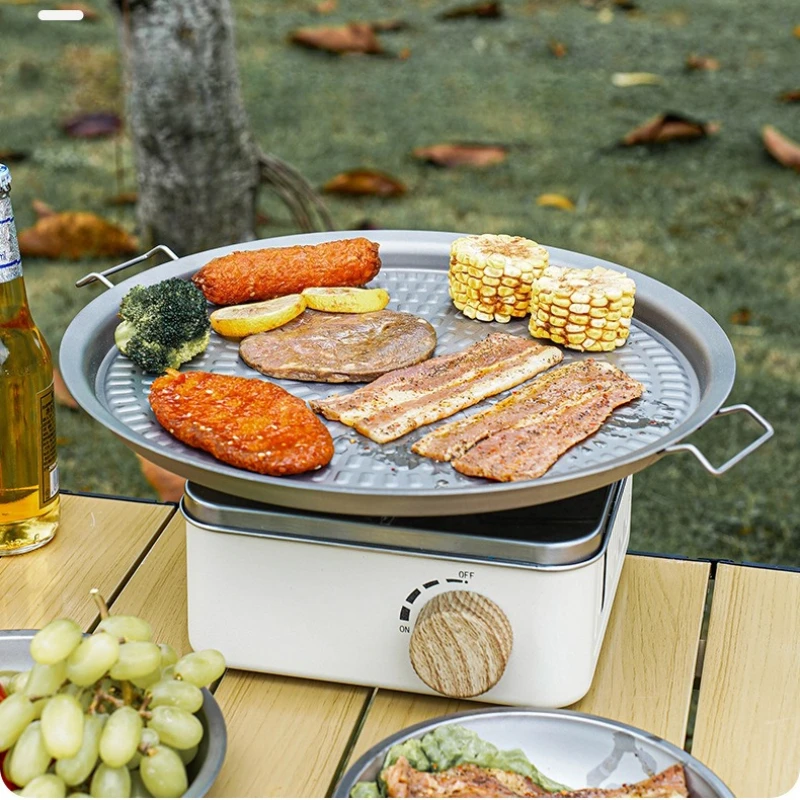 

Сковорода для барбекю из чистого титана, уличный утолщенный зажим для гриля, инструменты для барбекю, кемпинга, пикника, большая антипригарная сковорода, бытовая сковорода