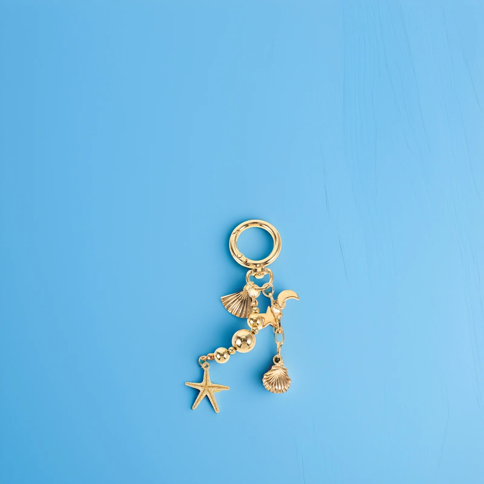 

Keychain Women Beach Shell Charm Cute Bag Pendant Sea Star Shape Lightweight Portable Keychains Accessories Pearl