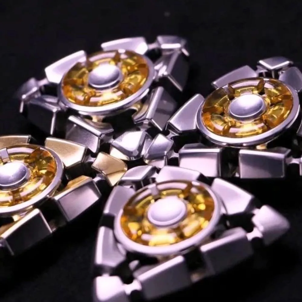 TKT EDC Reorganizar Fidget Spinner Juguetes sensoriales para adultos de acero inoxidable Fidget Spinner de tres hojas Juguete novedoso