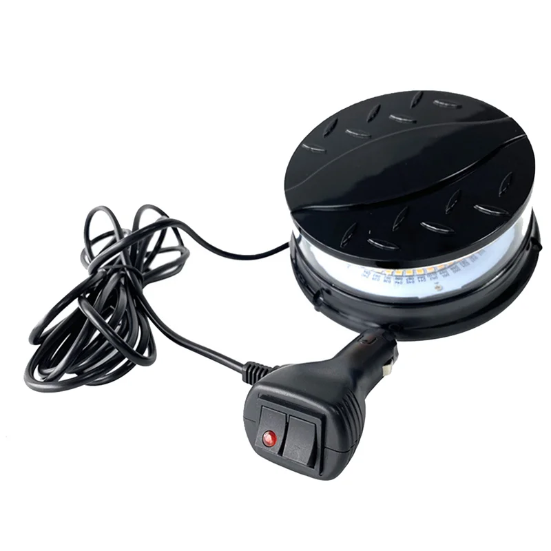 Balise clignotante magnétique ambre 96LED, 12V-24V, pour chariot élévateur, tracteur, voiturettes de Golf, voiture UTV