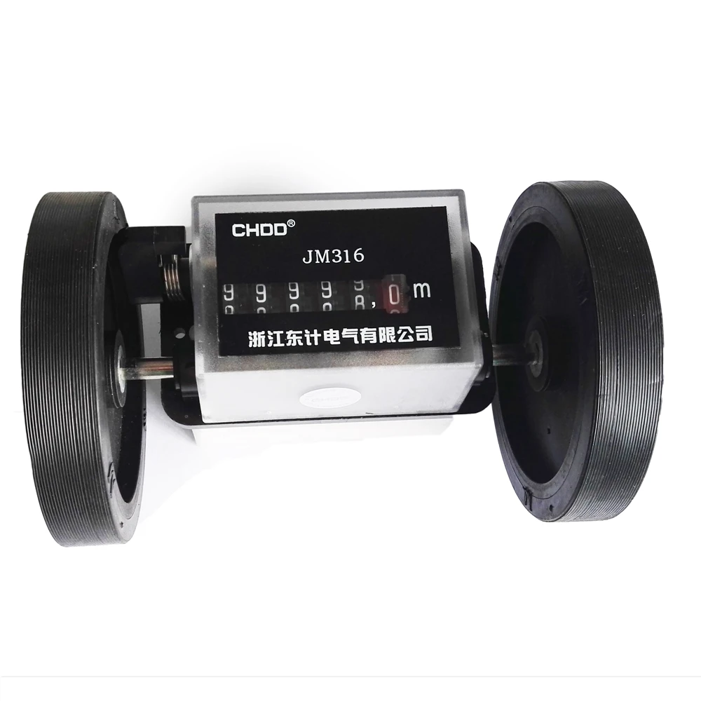 

JM316 Roller Wheel Mechanical Counter Meter Textile Printing Artificial Leather Plastic Film Length Record Counter