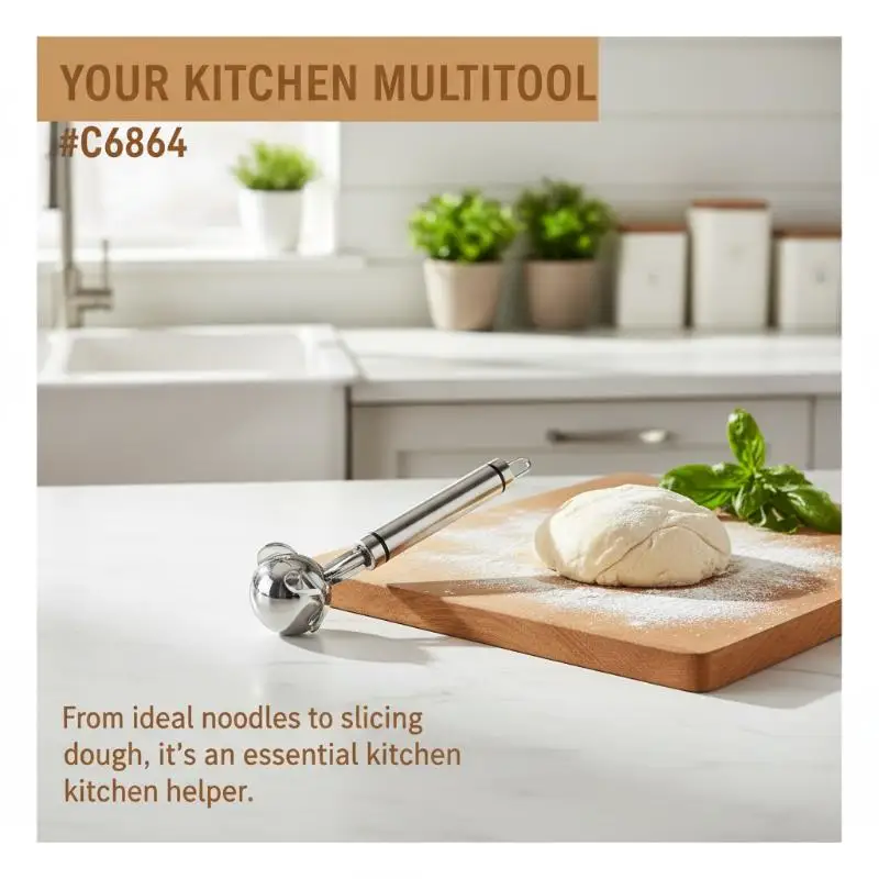 Stainless Steel Noodle Slicer With Ergonomic Handle, Makes Wide/Thin Noodles Perfect For Home Cooking