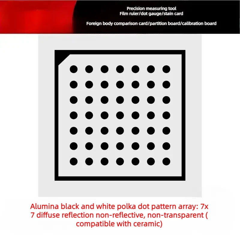 Placa de Calibração de Halcon de Alumínio de Alta Precisão 7×7 Dot de Correção de Reflexão Difusa Placa de Teste Óptico