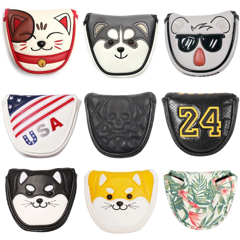 Magnetic  Closure Customized Golf Mallet Putter Covers Headcover Synthetic Leather Multi Style Color