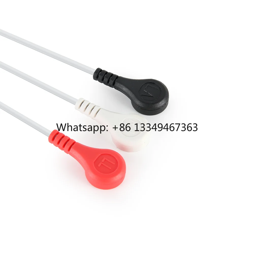 medical-compatible-with-m1605-cable-3-leads-snap-leadwires-aha-cable-for-hospital-use-fast-shipping