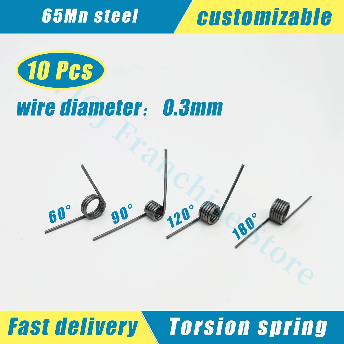 Torsion Spring,V-Shaped Spring, Wire Diameter0.3Mm Return Spring Hairpins 180/120/90/60 Degree 3/6/9Coils Mini Coil Spring