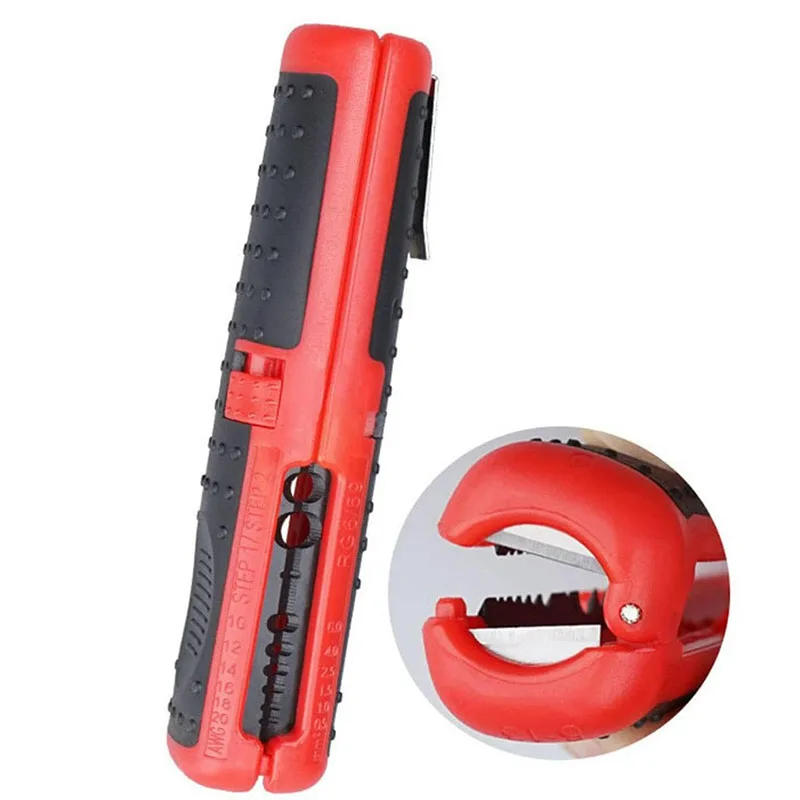 COAXIAL CABLE เครื่องมือสําหรับ 10-20 AWG 8-13 มม.ปากกามัลติฟังก์ชั่นประเภท Wire strippers สายเคเบิลเครือข่ายสายไฟ Skinning เครื่องมือ