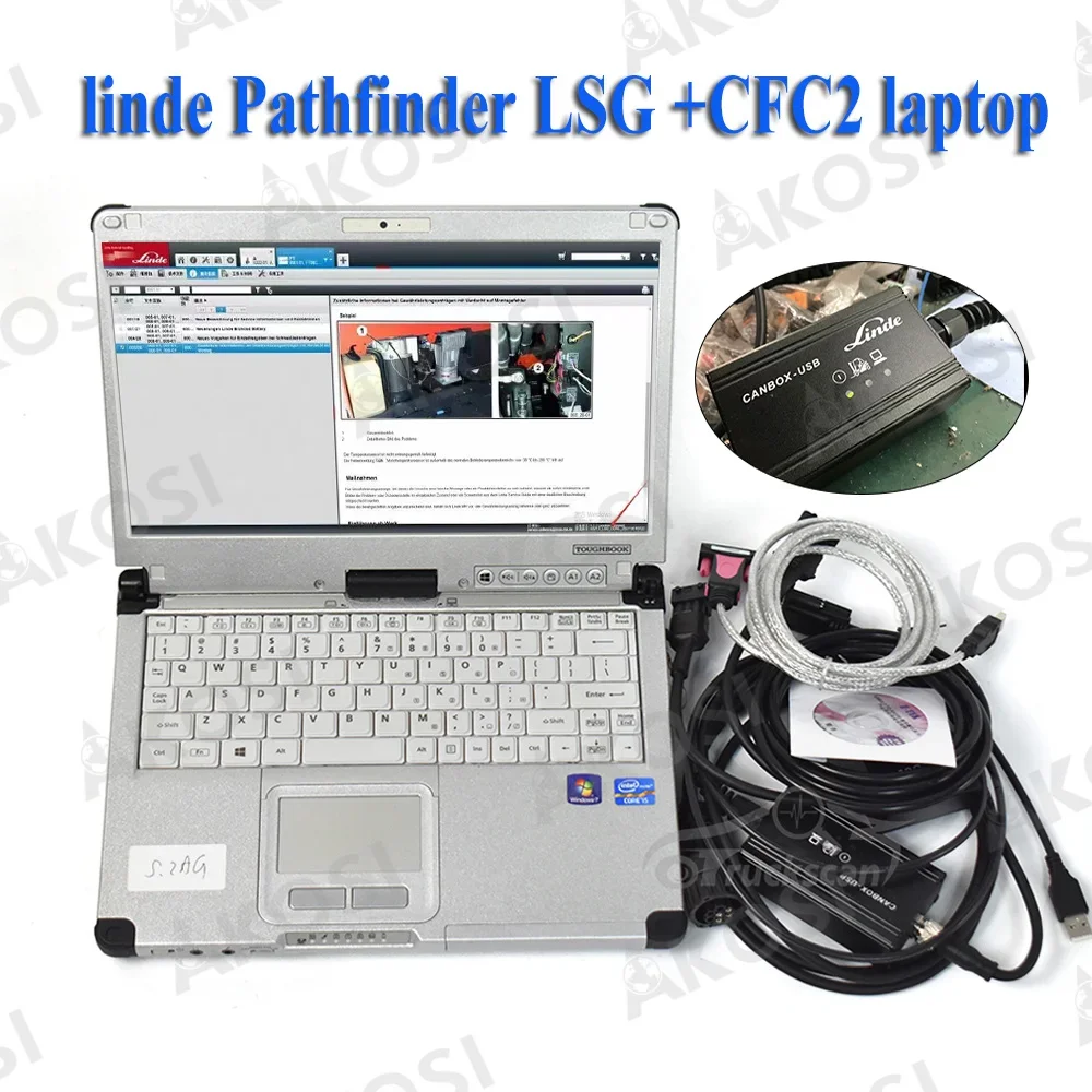 

CFC2 Laptop Forklift Truck Diagnostic Tool for Linde Canbox Doctor Linde Pathfinder Software