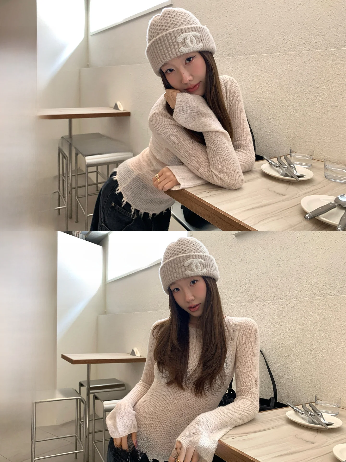 

Ranwear Wool Blend Knitted Base Layer Sweater round Ne Fringed Hem Slim Fit Soft against the Skin Casual Sle Long Sve