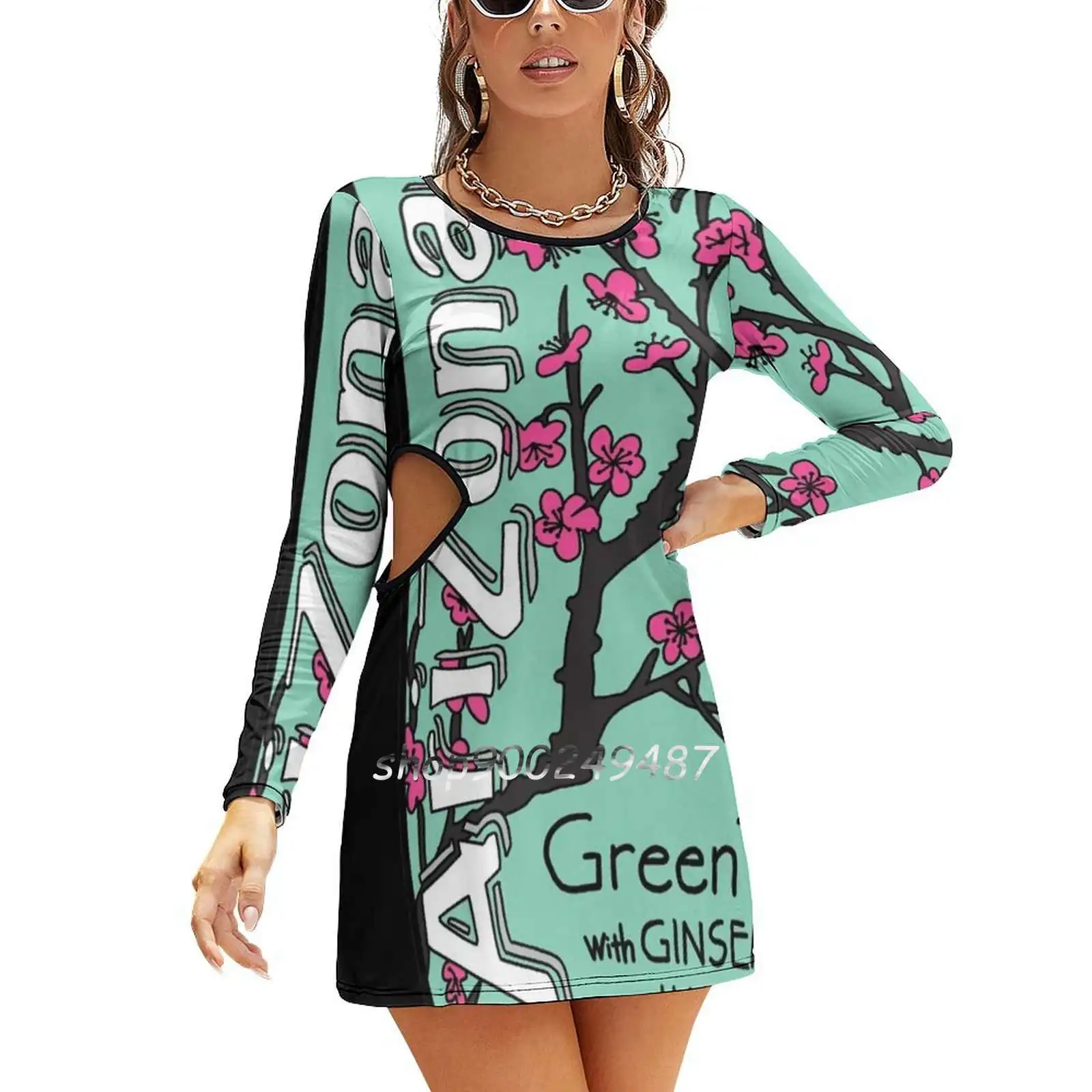 arizona green tea dress Flare Multiple styles Print Dress Short and Long Sleeve Dress Arizona Tea Green Tea Ice Tea summer232