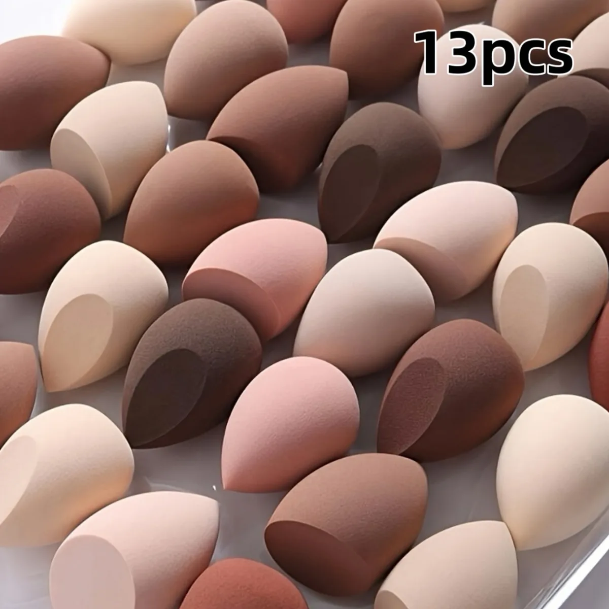 1/5/13Pcs Brown Makeup Sponges - Ultra-Soft Beige-Toned Blenders for Blush/Powder/Liquid Foundation | All Skin Types
