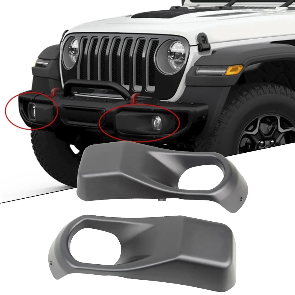 2Pcs Car Front Bumper Left And Right Both Side Bar Fog Lamp Covers For JEEP Wrangler JL 2018+ Car Fog Lamp Bezel Exterior Part