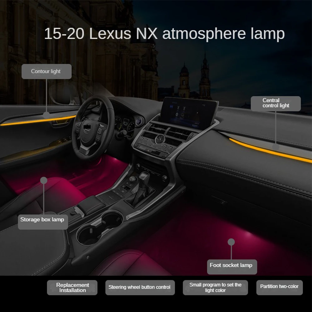 For Lexus NX Indoor lighting LED luminous decorative panel LED ambient light RGb Atmosphere lamp