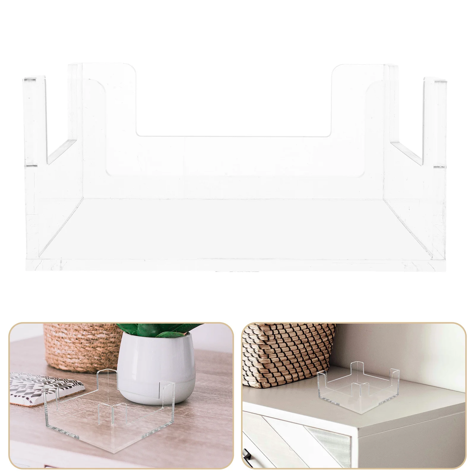 

Acrylic Clear Tissue Box Square Napkin Holder Transparent Paper Stand Desktop Dispenser for Home Restaurant Napkin Dispenser Box