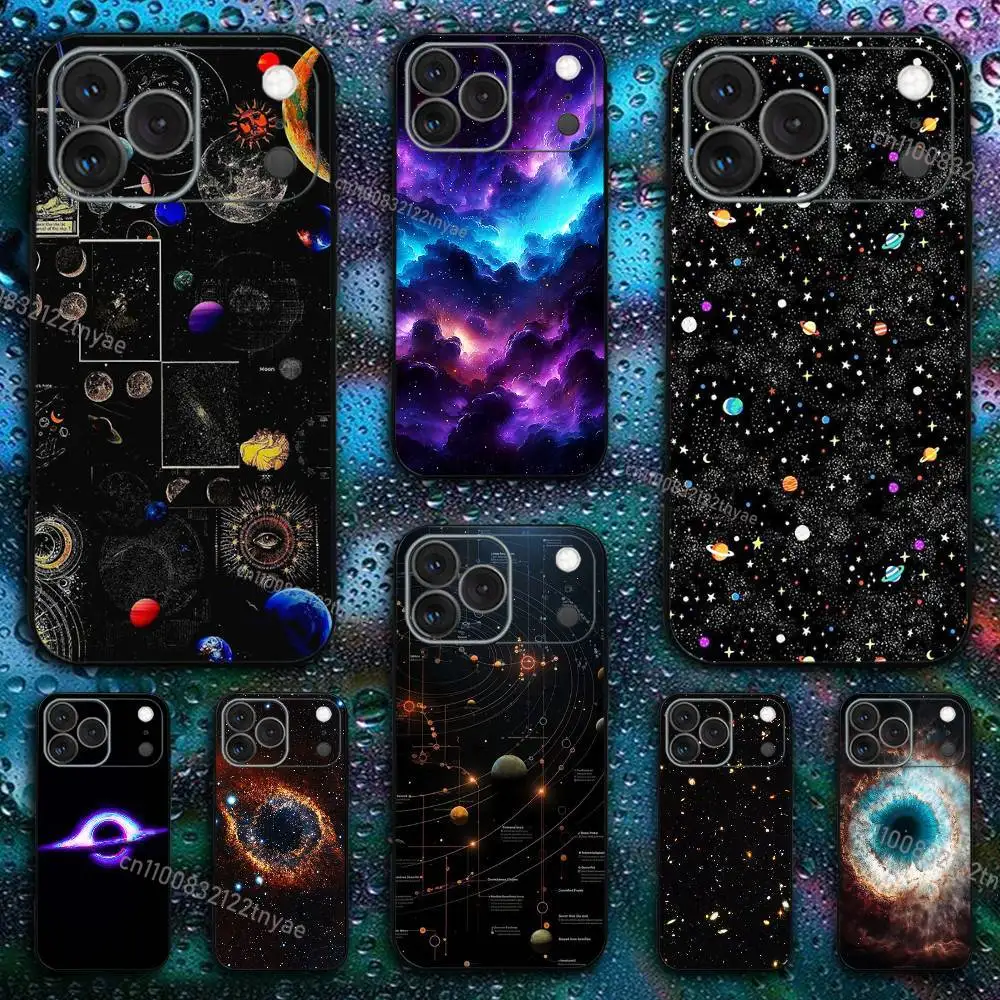 

Space For Galaxy Universe Clear Silicone Case for iPhone 17,16,15,14,13,12,11,Pro,Max,Mini,XS,X,8,Plus Shockproof Black Cover