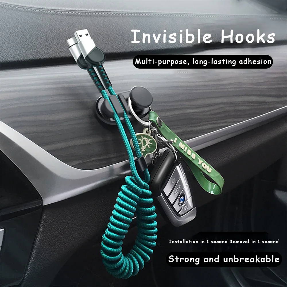 Mini Car Hook Multifunctional Self Adhesive Home Headphone Key Storage Self Adhesive Wall Hanger Organizer Auto Storage Clip