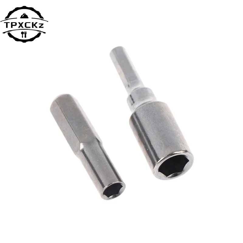 1/2pcs 6.35mm To 4mm Hex Transducer Adapter Socket Magnetic For Screwdriver Drill Bits Repair Mobile Phone Camera Computer
