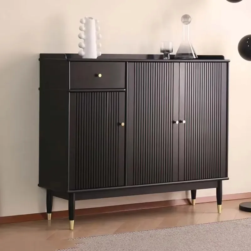 Large Black Design Shoe Cabinet Strong Vertical Space Saving Storage Shoe Rack Wooden Luxury Range Chaussure Home Furniture