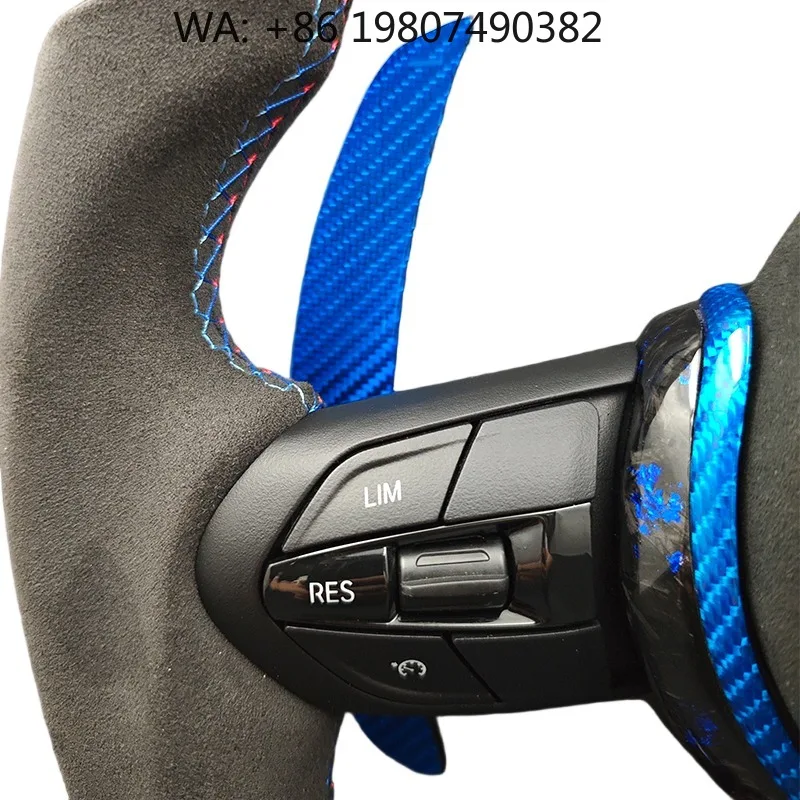370MM Standard Size Custom Sport Steering Wheel, Carbon Fiber Leather Upgrade Parts Fit Multi Model Classic Luxury Auto Refit