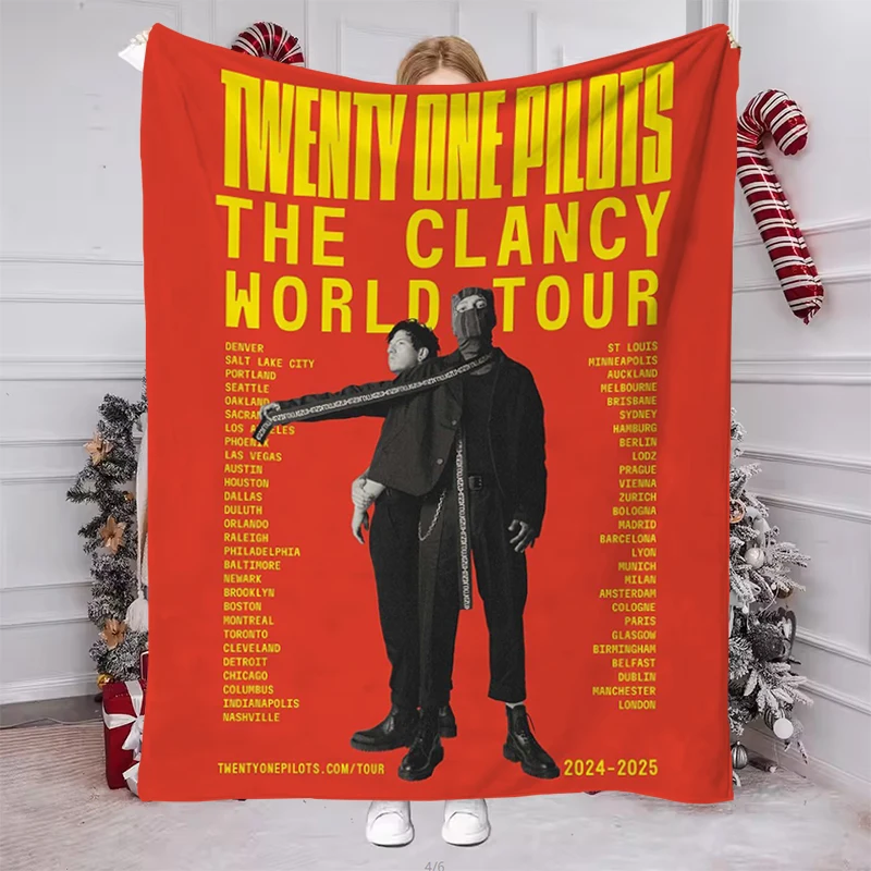 

T-Twenty One Pilots Band Throw Blanket Fluffy Soft Blankets for Decorative Sofa Camping Chair Microfiber Bedding Portable Downy