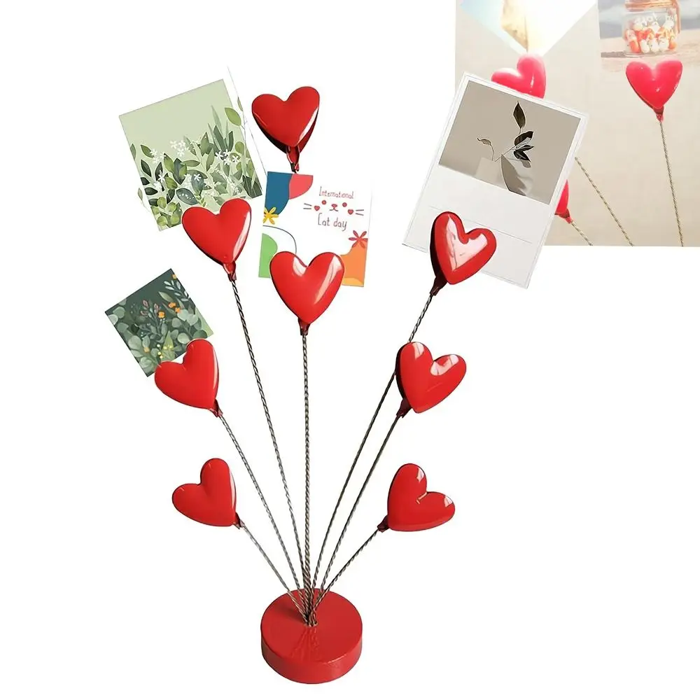 Stainless Steel Family Tree Picture Frame Holder Red Portable Card Photo Clips Holder Photo Tree Holder Clip