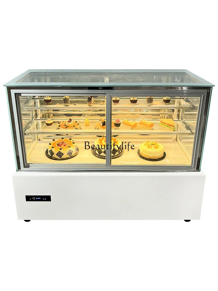 

Right Angle Front Door Cake Counter Refrigerated Display Cabinet Air-Cooled Pastry Dessert Fresh-Keeping