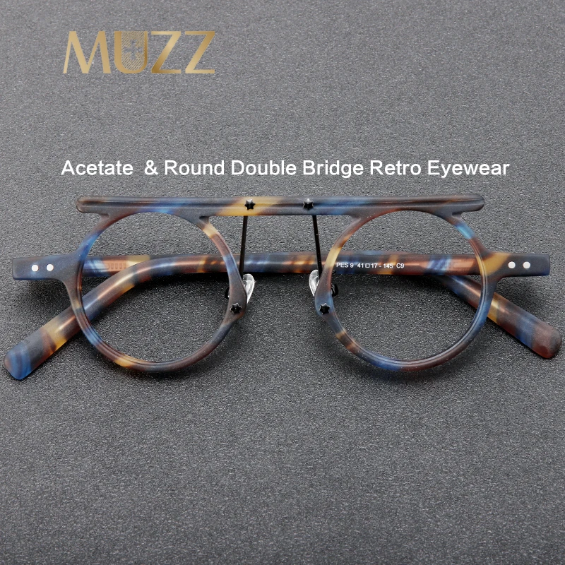 Acetate Round Hyperopia Eyeglasses Frames Ｍen Optical Prescription Glasses Frame Japanese designer Retro Multiple Colors Eyewear