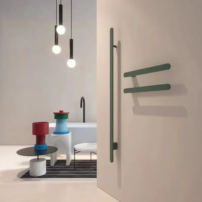 

Bathroom bathroom non-punching all-copper smart carbon fiber heating electric towel rack