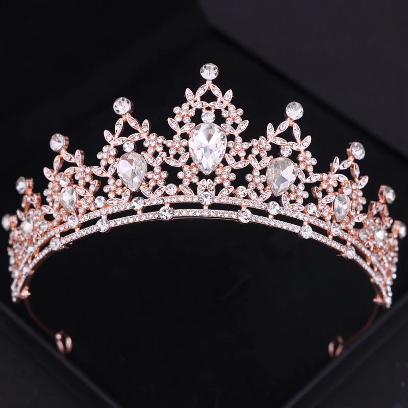 Coronas elegantes de cristal para fiesta de graduación, Tiaras y coronas de Reina para mujer, accesorios para el cabello de boda, joyería, regalos de aniversario