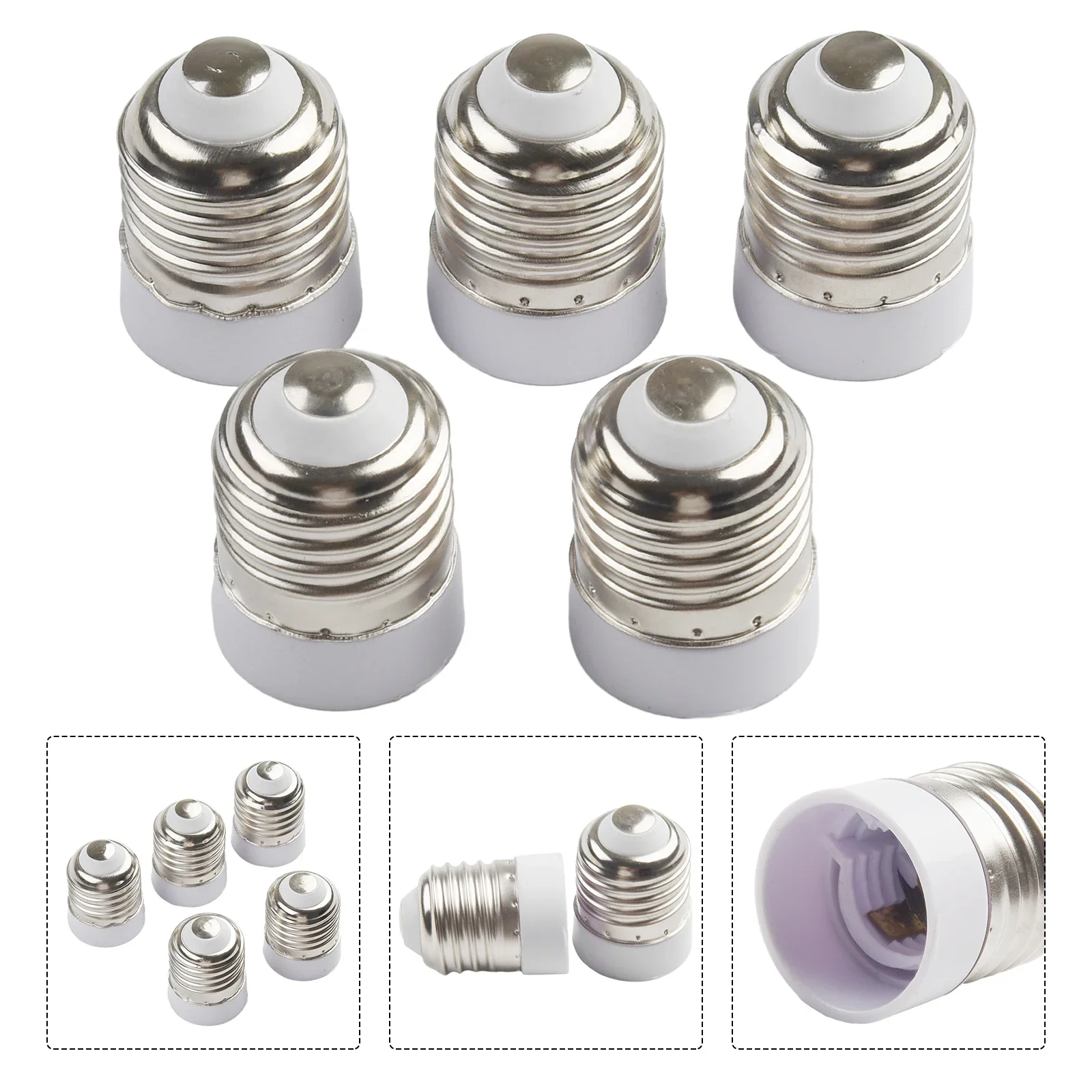 

Lamp Holder Light Bulb Socket 5PCS Bulb Base Adapter Candelabra Chandelier Convert Sockets E27 To E17 Brand New